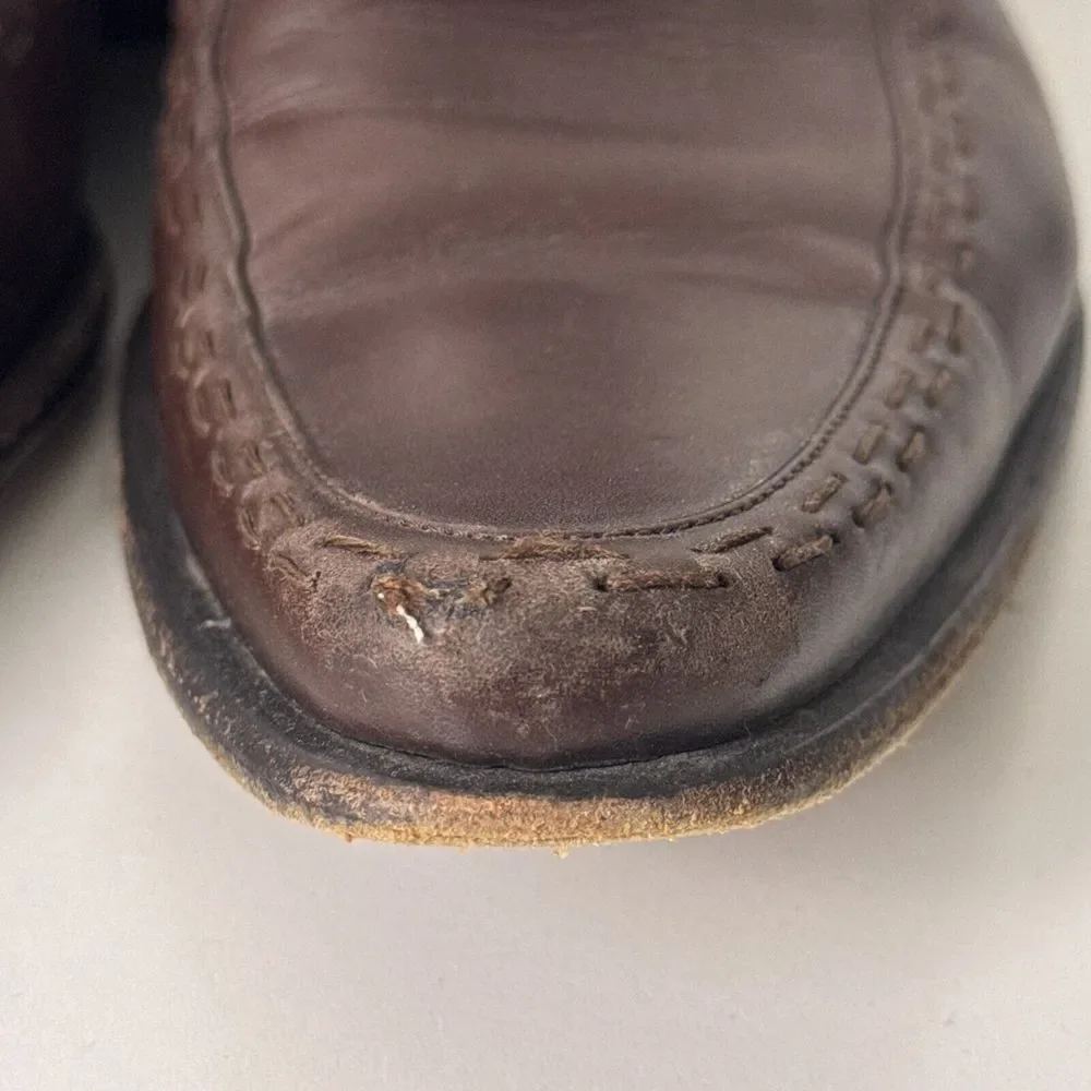 Dolce & Gabbana Brown Leather Apron Toe Derby Dress‎ Shoes Mens 9.5 Italy